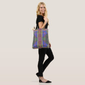 Pastel regenboogkleurig geometrisch tote bag (Op model)
