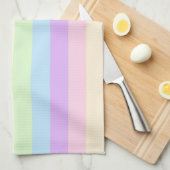 Pastel regenboogkleurig stripe patroon theedoek (Quarter Fold)