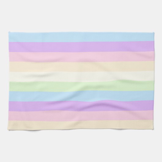 Pastel regenboogkleurig stripe patroon theedoek (Horizontaal)