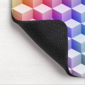 Pastel Regenboogkleurige 3D-blikjes met schuine st Muismat (Hoek)