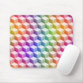 Pastel Regenboogkleurige 3D-blikjes met schuine st Muismat (Met muis)