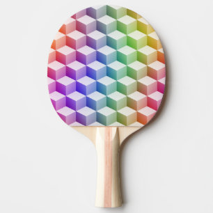 Pastel Regenboogkleurige 3D-blikjes met schuine st Tafeltennisbatje