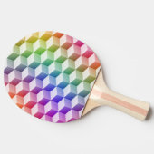 Pastel Regenboogkleurige 3D-blikjes met schuine st Tafeltennisbatje (Zijkant)