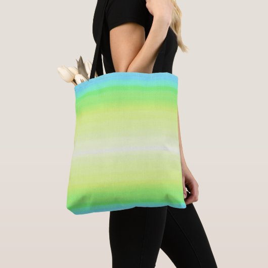 Pastel regenboogkleurige Abstracte gradiënt ombre Tote Bag (Dichtbij)