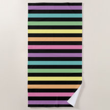 Pastel Regenboogkleurige en zwarte strepen Patroon