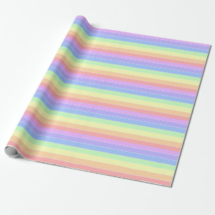 Pastel regenboogkleurige strepen cadeaupapier