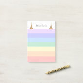 Pastel regenboogkleurige stripes om te doen post-it® notes (Op bureau)