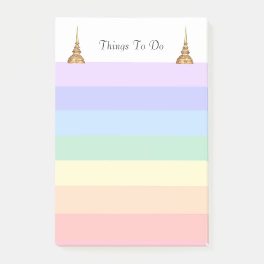 Pastel regenboogkleurige stripes om te doen post-it® notes (Voorkant)
