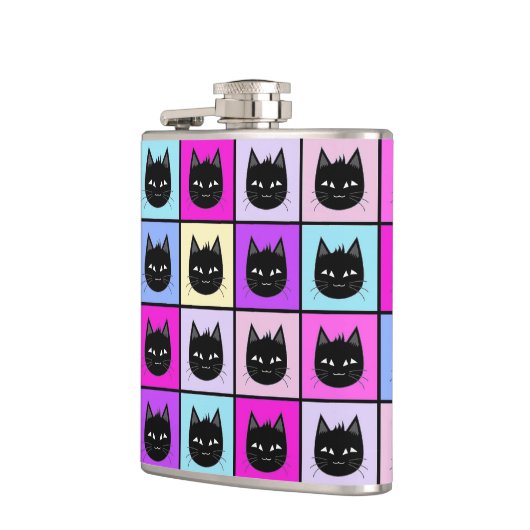 Pastel regenboogkoppatroon heupfles (Links)