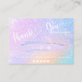 Pastel Regenbooglitter Iridescent Dank je wel Busi Visitekaartje (Voorkant)