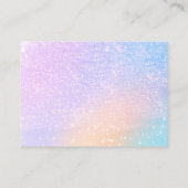 Pastel Regenbooglitter Iridescent Dank je wel Busi Visitekaartje (Achterkant)