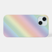 Pastel Regenboogontwerp iPhone 15 Case (Achterkant horizontaal)