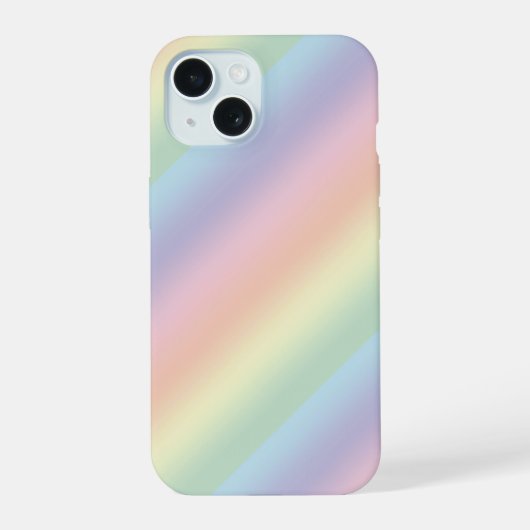 Pastel Regenboogontwerp iPhone 15 Case (Achterkant)