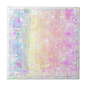 Pastel Regenboogontwerp roze, blauw, geel Tegeltje