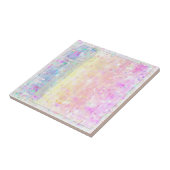 Pastel Regenboogontwerp roze, blauw, geel Tegeltje (Zijkant)