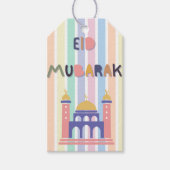 Pastel Regenboogooster Mubarak Eid Gift Labels Cadeaulabel (Voorkant)