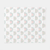 Pastel Regenboogpatroon met Harten Fleece Deken (Voorkant (Horizontaal))