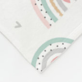 Pastel Regenboogpatroon met Harten Fleece Deken (Hoek)