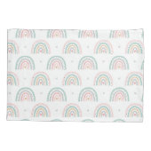 Pastel Regenboogpatroon met Harten Kussensloop (Achterkant)