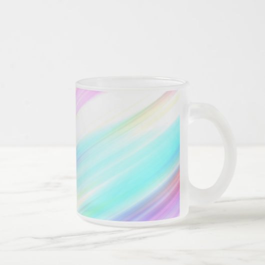 Pastel regenboogpenseelstreken matglas koffiemok (Rechts)