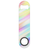 Pastel regenboogpenseelstreken speed flessenopener (Achterkant)