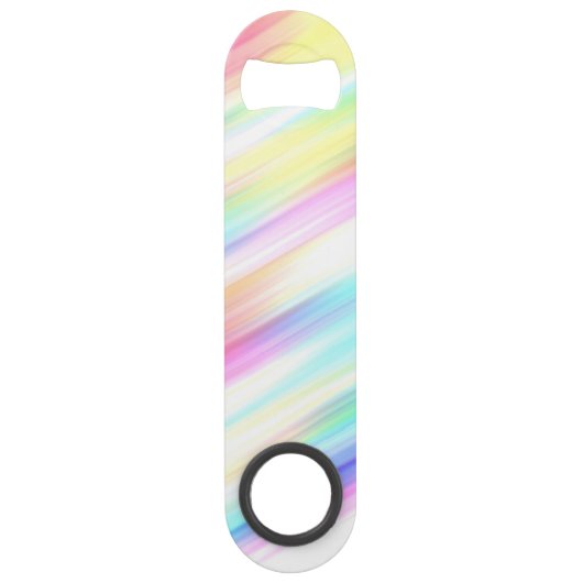 Pastel regenboogpenseelstreken speed flessenopener (Achterkant)