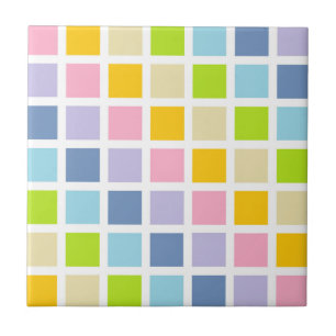 Pastel-regenboogpleinen Tegeltje