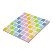 Pastel-regenboogpleinen Tegeltje (Zijkant)