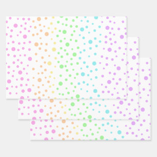 Pastel regenboogpooldots, omslagpapier inpakpapier vel