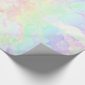 Pastel regenboogroze Floral Cadeaupapier (Hoek)