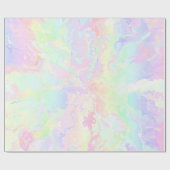 Pastel regenboogroze Floral Cadeaupapier (Vlak)