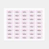 Pastel regenboogroze waterdicht labels (Vel)