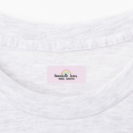 Pastel regenboogroze waterdicht labels (Aangebracht)