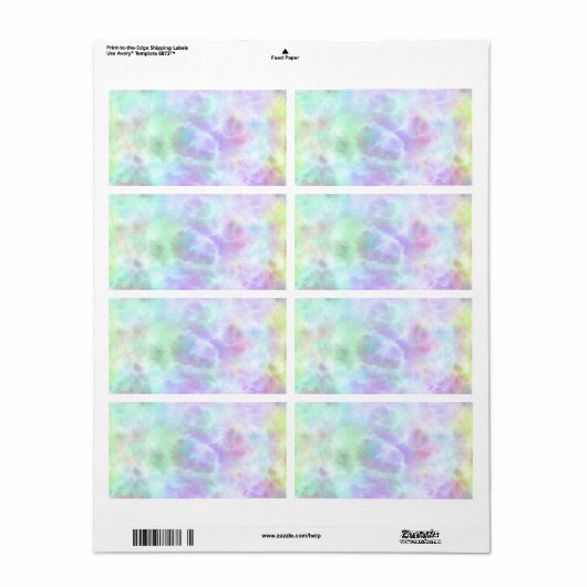 Pastel regenboogscheurtje-Stropdas-verf Waterverf Etiket (Full Sheet)