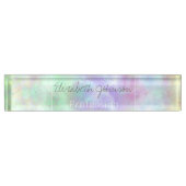 Pastel regenboogscheurtje-Stropdas-verf Waterverf Naambordje (Voorkant)