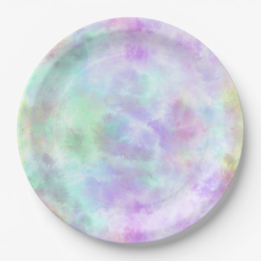 Pastel regenboogscheurtje-Stropdas-verf Waterverf Papieren Bordje (Voorkant)