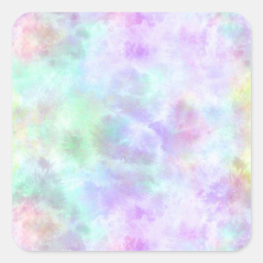Pastel regenboogscheurtje-Stropdas-verf Waterverf Vierkante Sticker (Voorkant)