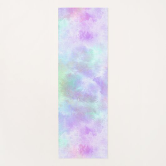 Pastel regenboogscheurtje-Stropdas-verf Waterverf Yogamat (Voorkant)