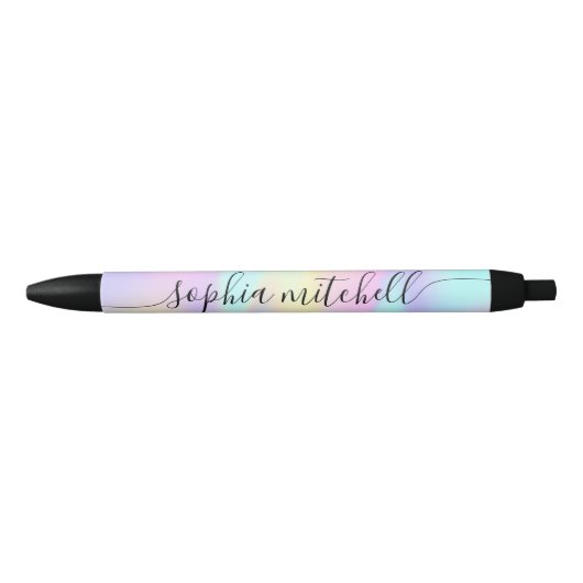 Pastel Regenboogscript Calligrafische Zwarte Inktp Zwarte Inkt Pen (Voorkant)