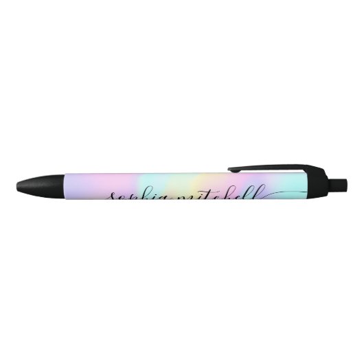 Pastel Regenboogscript Calligrafische Zwarte Inktp Zwarte Inkt Pen (Bovenkant)