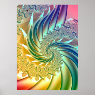 Pastel regenboogspiraal poster