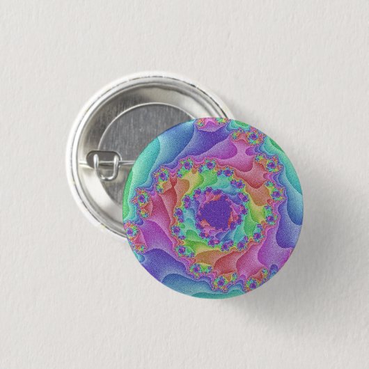 Pastel regenboogspiraal ronde button 3,2 cm (Voorkant /achterkant)
