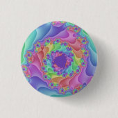 Pastel regenboogspiraal ronde button 3,2 cm (Voorkant)