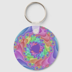 Pastel regenboogspiraal sleutelhanger