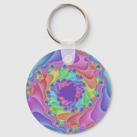 Pastel regenboogspiraal sleutelhanger (Voorkant)