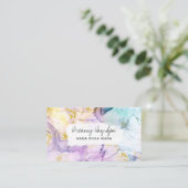 *~* Pastel Regenboogstraal Abstract Spa QR Gold Gl Visitekaartje (Staand voorkant)