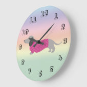 Pastel regenboogstraal Dachshund Wall klok (Hoek)