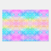 Pastel regenboogstraal Stropdas-Dye Fractal All-Oc Inpakpapier Vel (Voorkant 2)