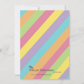 Pastel regenboogstripe dunne Baby shower Kaart (Achterkant)