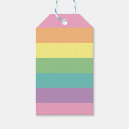 Pastel Regenboogstripe Gift Labels Cadeaulabel